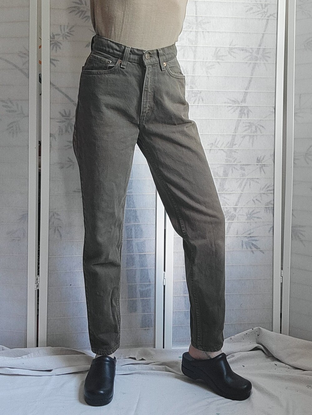 Vintage Levi's 512 Slim Fit Tapered Green Jeans Size 7 Short - Picture 1 of 8
